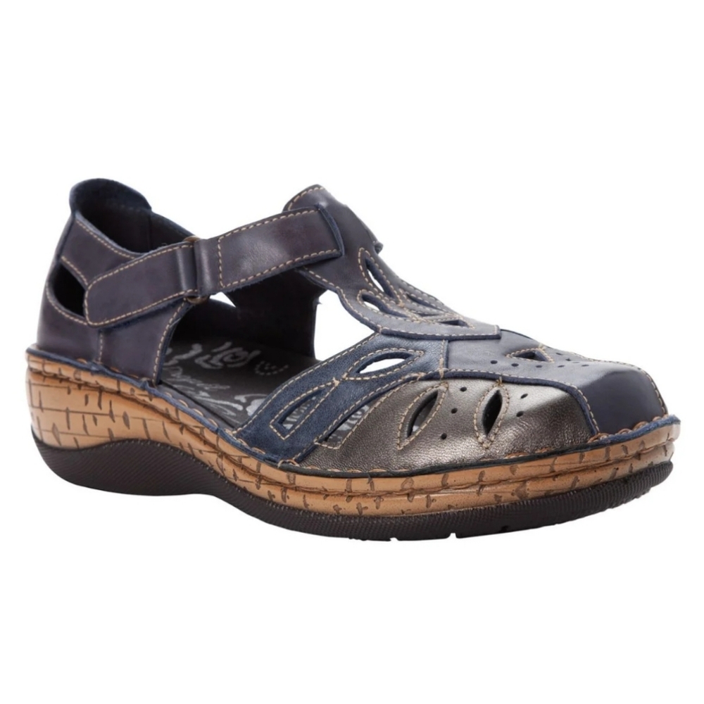 Propet Multicolor Jenna Leather Fisherman Sandal Platform Comfort Sz 10 EE
